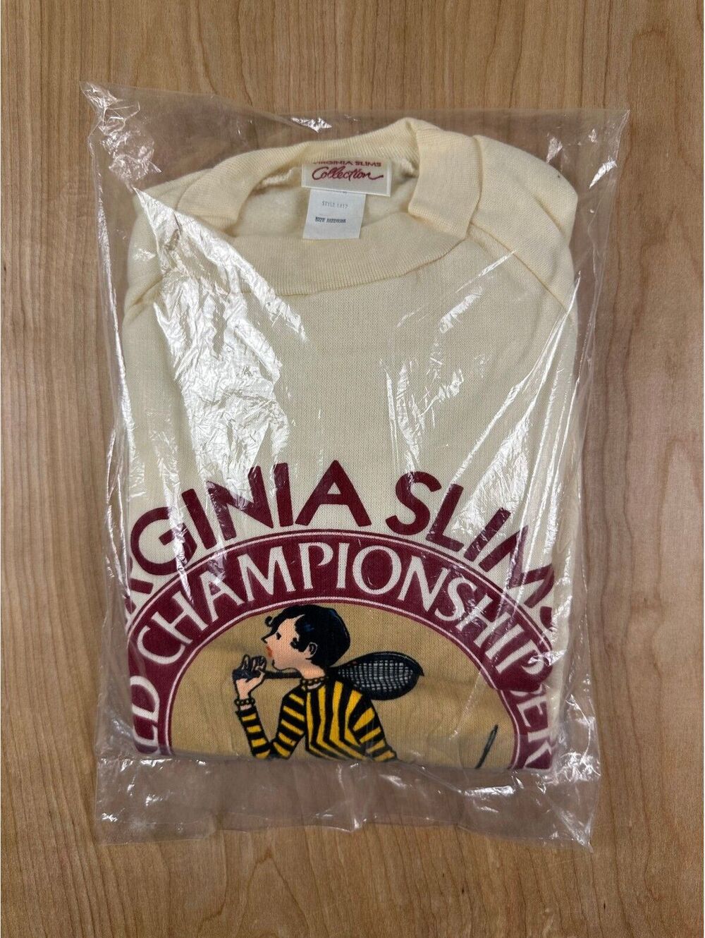 Vintage 80s Deadstock Virginia Slims Sweatshirt tennis medium sealed pristine